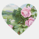 Recherche de coeur des cygnes autocollants Rose