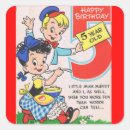 Recherche de anniversaire 5 autocollants Rétro