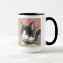 Recherche de smoking tasses Chat noir et blanc