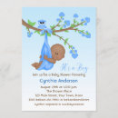 Recherche de hibou sur une branche invitations Bleu