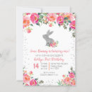 Recherche de bunny 1ans anniversaire invitations Rose