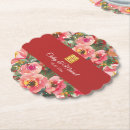 Recherche de double bonheur dessous de verres Rouge