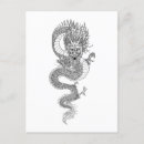 Recherche de dragon noir cartes postales Tatouage