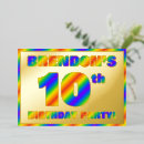 Recherche de de 10 ans anniversaire invitations Arc en ciel