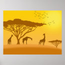 Recherche de coucher soleil africain posters girafe