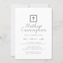 Recherche de première moderne petite communion invitations Croix