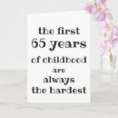 Recherche de 65 anniversaire cartes Typographie