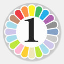 Recherche de numéro 1 autocollants Coloré