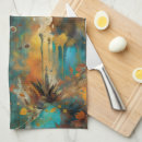 Recherche de peinture abstraite cuisine linges Turquoise
