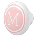 Recherche de rose pâle boutons et poignées de porte Monogramme