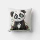 Recherche de panda bambou coussins Feuille
