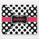 Recherche de pois rose et blanc tapis souris Monogramme