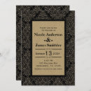 Recherche de damassé noir mariage invitations Chic