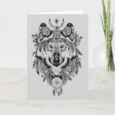 Recherche de loup indien vœux cartes Plumes