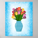 Recherche de vase bleu posters Tulipes