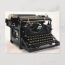 Recherche de machine à écrire cartes postales Noir