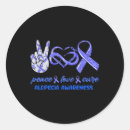 Recherche de peace love cure autocollants Sensibilisation