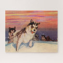 Recherche de chiens traîneau puzzles Hiver