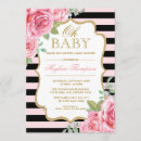 Recherche de rose noir baby shower invitations Chic