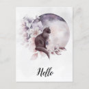 Recherche de pleine lune chat cartes postales Mignon