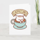 Recherche de café de kawaii cartes postales Cappuccino