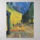 Recherche de terrasse de café la nuit posters Peinture