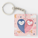 Recherche de hibou rose porteclés Amour