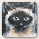 Recherche de chat siamois dessous de verres Yeux bleus