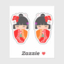 Recherche de poupée kokeshi autocollants Mignon