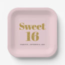Recherche de rose gold paper assiettes Sweet sixteen