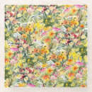 Recherche de fleurs minuscules dessous de verres Aquarelle