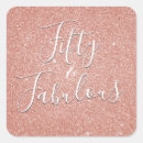 Recherche de anniversaire 50 autocollants Rose doré