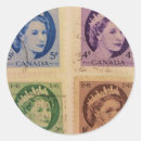 Recherche de timbres vintages autocollants Femme