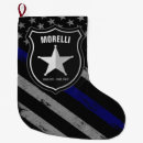 Recherche de policiers chaussette de noël Ligne bleue mince