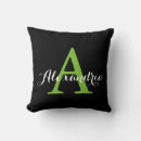 Recherche de noir solide coussins Monogramme