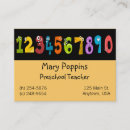 Recherche de préscolaire cartes visite Professeur