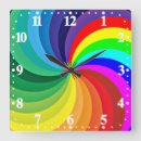 Recherche de mandala arc en ciel horloges Coloré