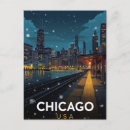 Recherche de train dans la neige cartes postales Chicago