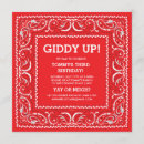 Recherche de bandana rouge invitations Cowboy