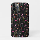 Recherche de fleurs noir iphone coques Aquarelle florale