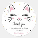 Recherche de chaton rose autocollants Fête d'anniversaire