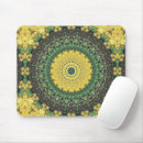 Recherche de mandala vert tapis souris Jaune