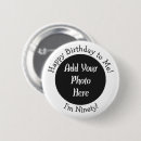 Recherche de anniversaire 90 badges Noir et blanc