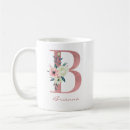 Recherche de lettre b tasses Aquarelle florale