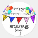 Recherche de butin autocollants Fête d'anniversaire
