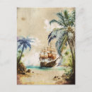 Recherche de bateau pirate cartes postales Aquarelle