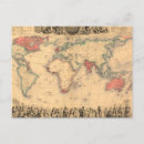 Recherche de cartographie du monde cartes postales Vintage
