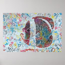 Recherche de poissons abstraits posters Coloré