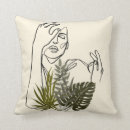 Recherche de abstrait de visage coussins Dessin de ligne