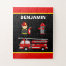 Recherche de camion rouge puzzles Garçons